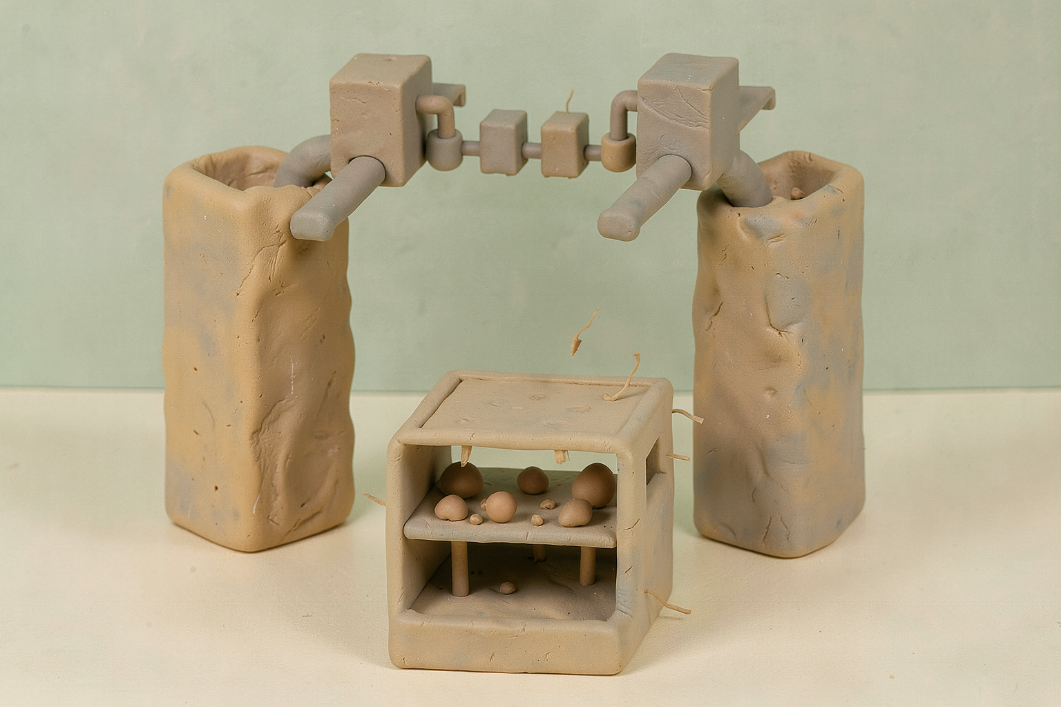 Clay-diorama editorial illustration related to Temporary Pin Reuse System.