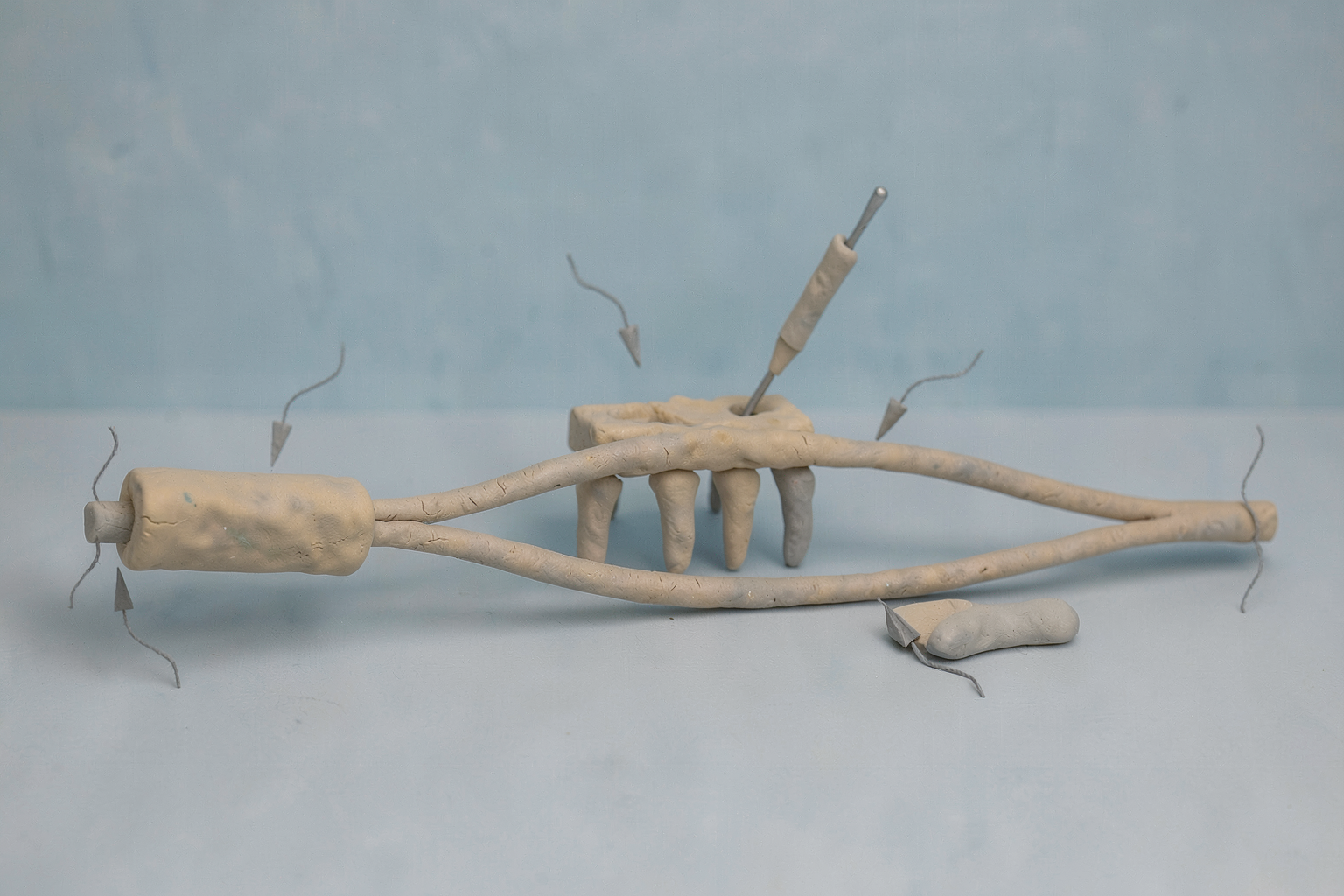 Clay-diorama editorial illustration related to Medical Instrument And Method For Producing A Medical Instrument.